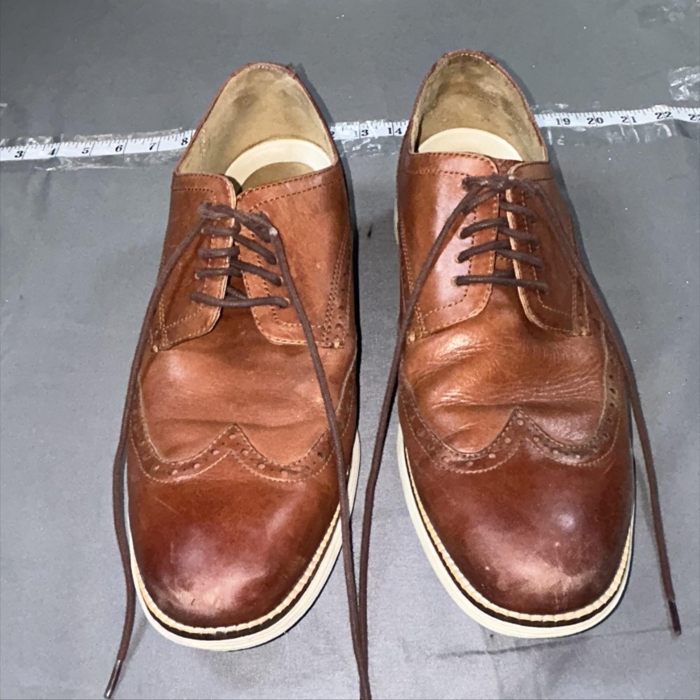 Cole Haan Shoes Mens Size 12 Brown Wingtip Brogue Dress Oxford Grand OS C26471